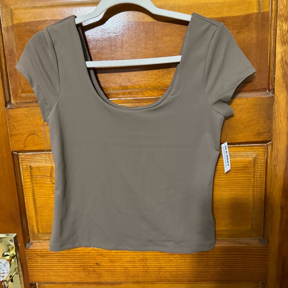 Brown Short Sleeve Top